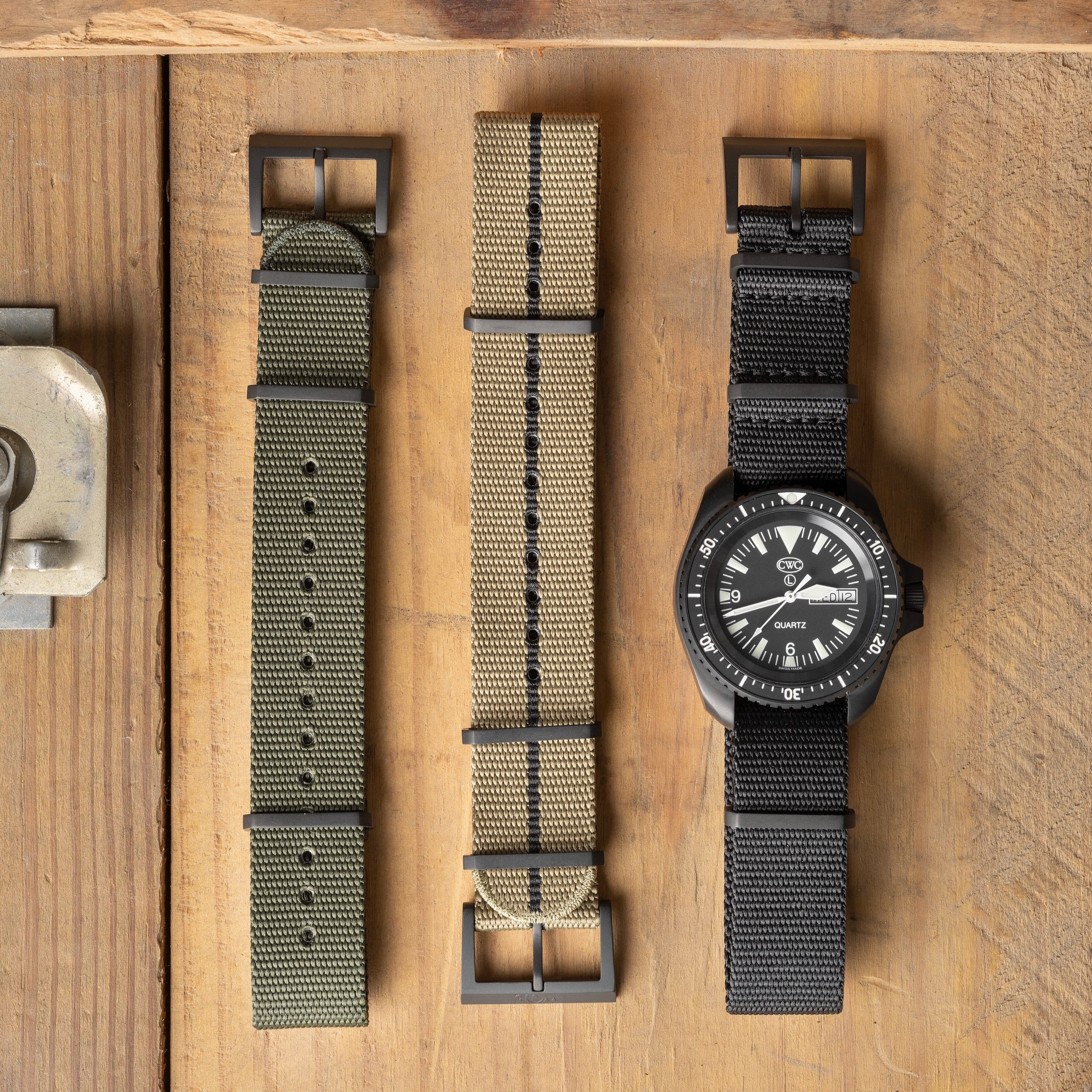 Five Eye Nylon Watch Strap - PVD/Black - Image 7